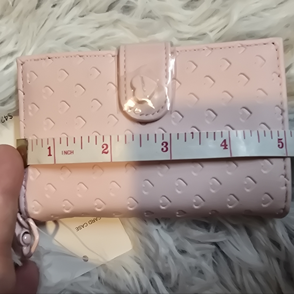 BETSEY JOHNSON Pink Embossed Women's Compact Wallet NWT